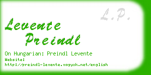 levente preindl business card